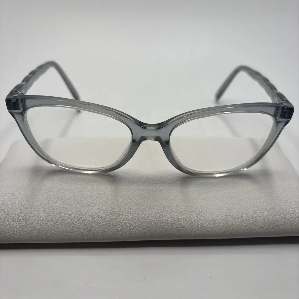 COACH HC 6186 5682 TRANSPARENT BLUE SILVER CLEAR EYEGLASSES 53-17-140 FRAME #603